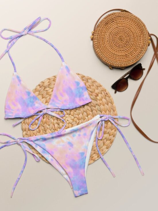 PINK Victoria's Secret Other - Victoria’s Secret PINK Pastel Marble Bikini Set Size S (Top & Bottom) NWOT